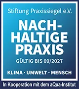 Urkunde Qualitätssiegel - Nachhaltige Praxis (Stiftung Praxissiegel e.V.)